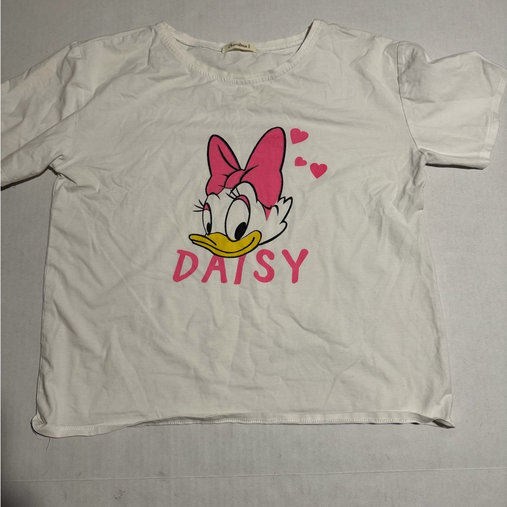 Chocolate Brand Disney Daisy Duck Print on White‎ T-shirt, NoTag (Medium?)